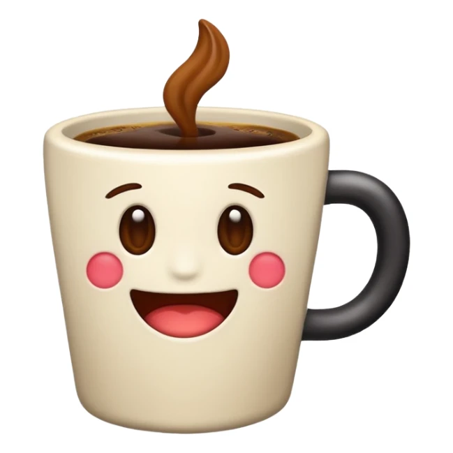 Um emoji de xícara de café, no modelo emoji da apple  sticker