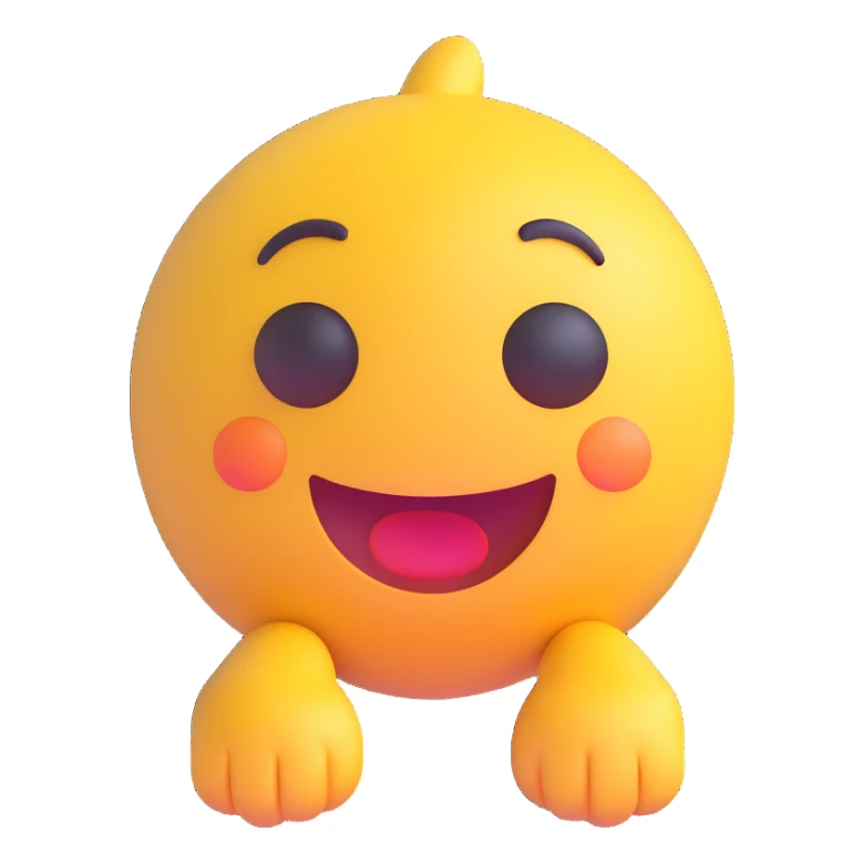 toy, 3D emoji style, soft shading, lively and expressive, suitable for app icon sticker