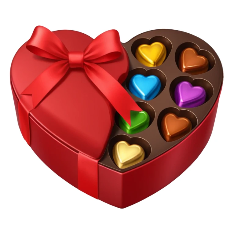 heart shaped box of luxury chocolates sticker