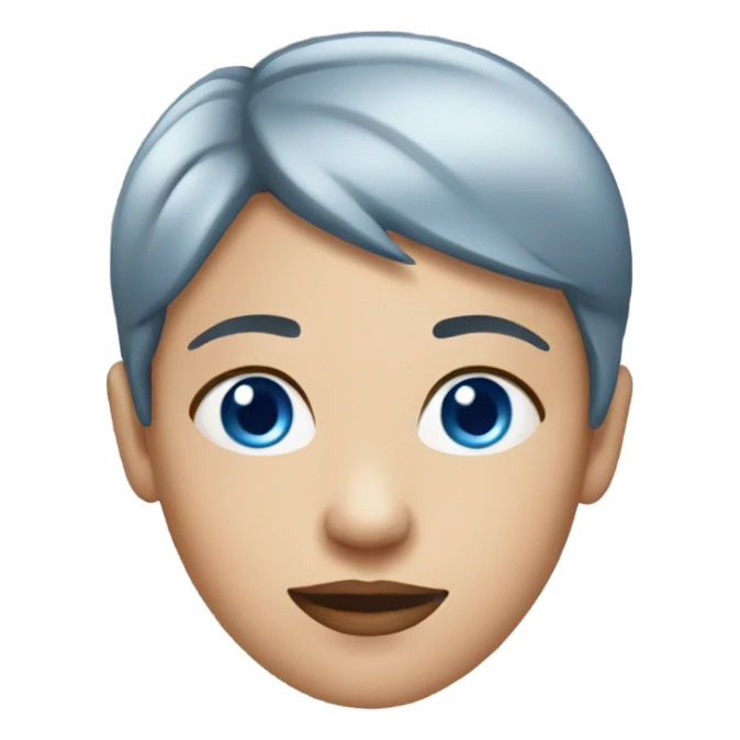 red woman face with blue eyes short hair sticker