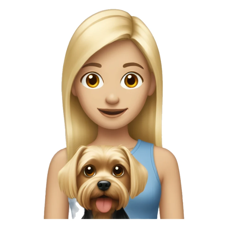 Blonde girl with Yorkshire Terrier sticker