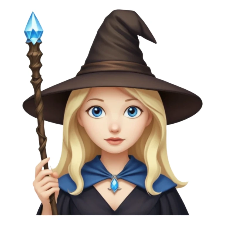 Witch, magicien blonde woman with blue eyes sticker