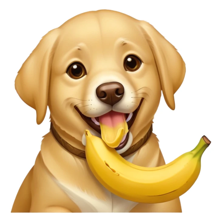 labrador retriever eating a banana peel sticker