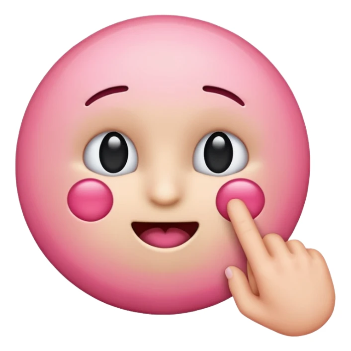 Blushing emoji with pointing fingers  sticker