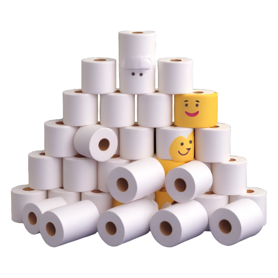 pile of toilet paper rolls 3D emoji style sticker