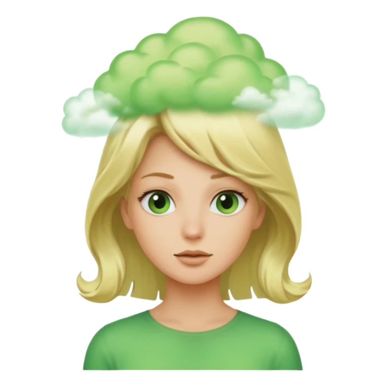 Blonde woman with green fart cloud behind her  sticker