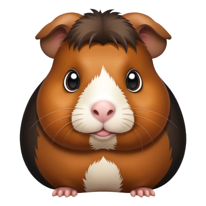 Huge fat black And brown guinea pig with big eyes sticker