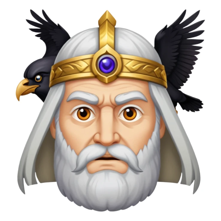 Norse god Odin with one eye and ravens sticker