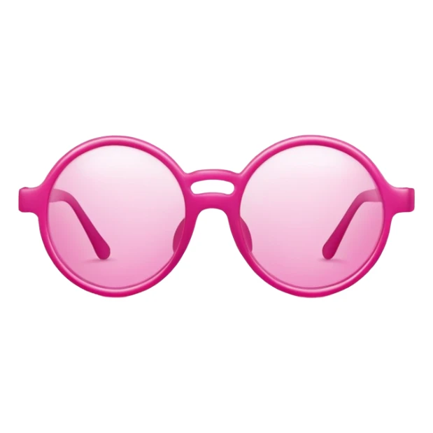 round protective glasses with vibrant pink tinted lenses, laboratory eyewear sticker