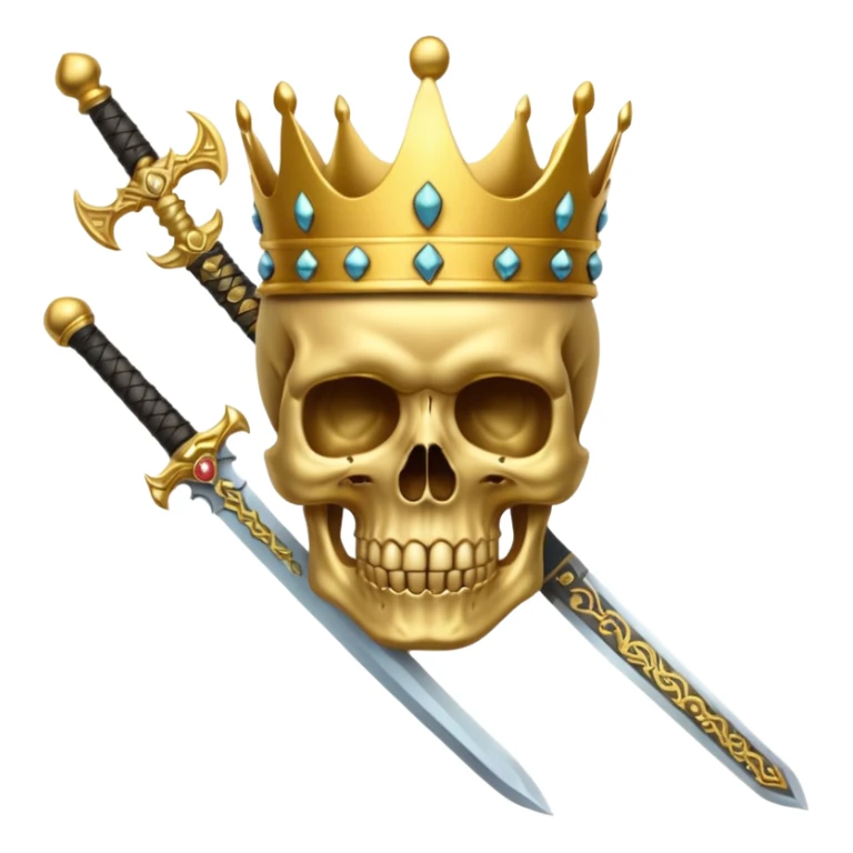 Golden skull with crown now make it with a worrior sowrd sticker