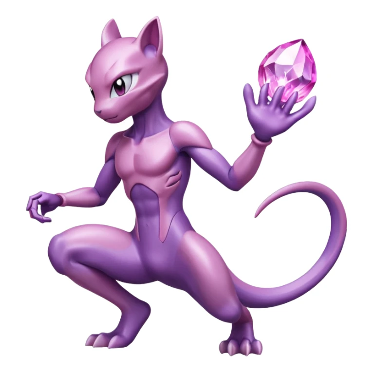 Pokemon legendary purple and pink crystal mewtwo sticker