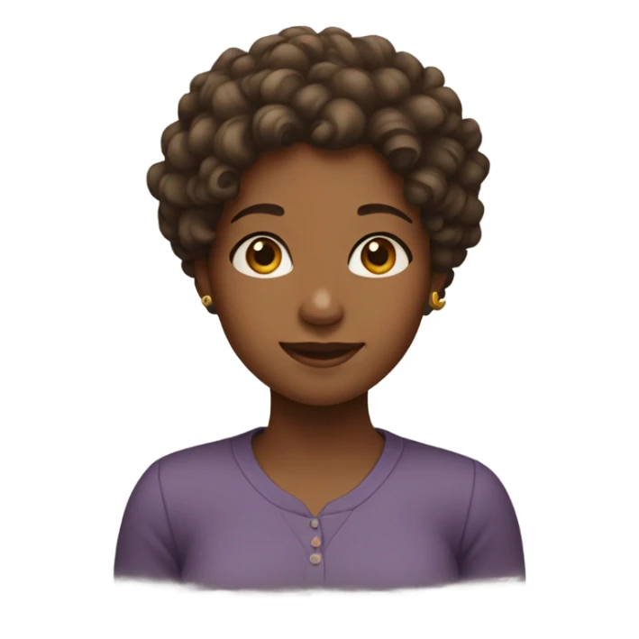 An girl with curly hair and brown skin sticker