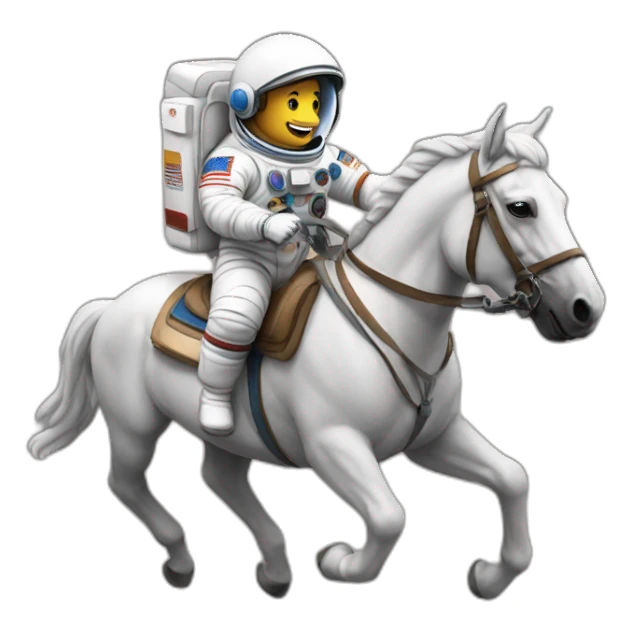male Astronaut riding a horse sticker
