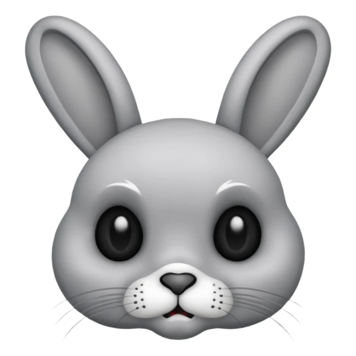 Emoji d'une peluche lapin a tete de mort sticker