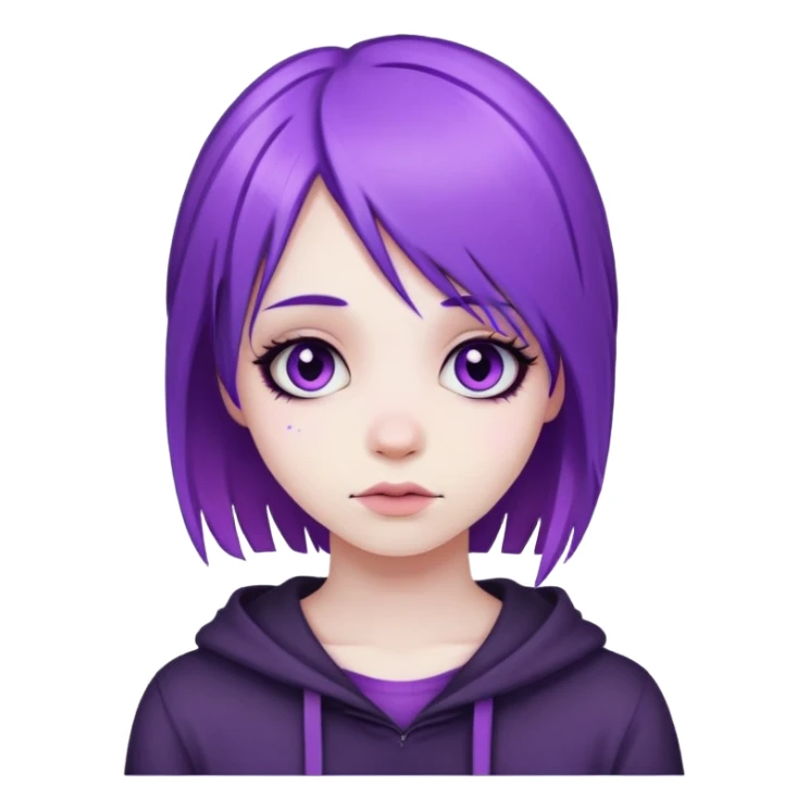 violet hair emo girl sticker