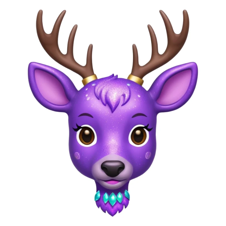 glitter purple and cian pokemon crystal deer sticker