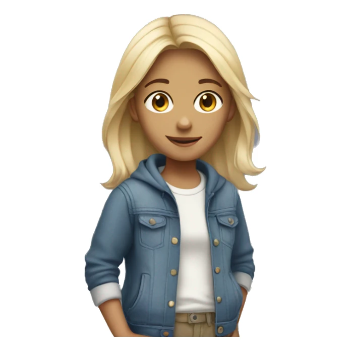 girl with boys in casual outfit sticker