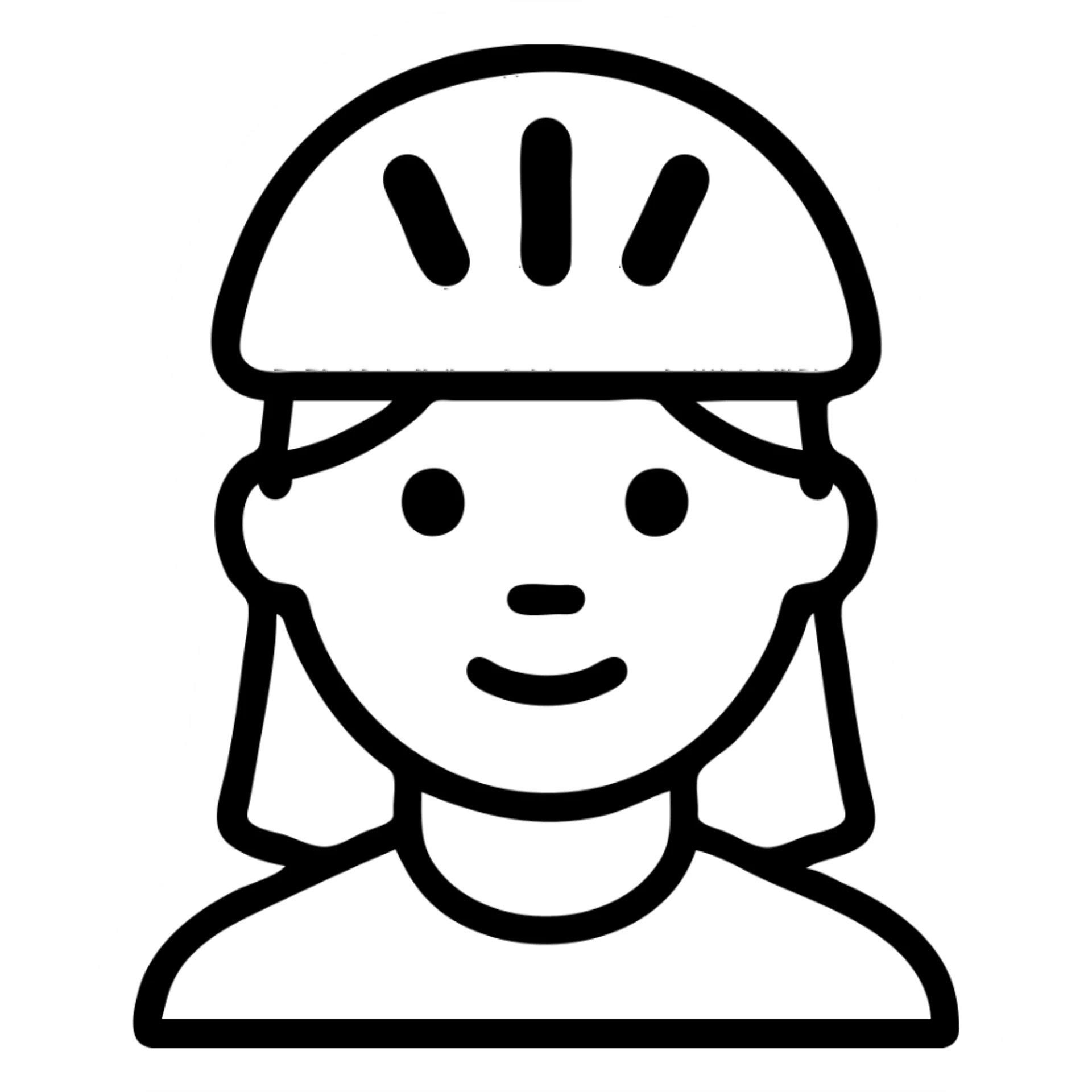 girl with a red bike helmet, outlined icon style sticker