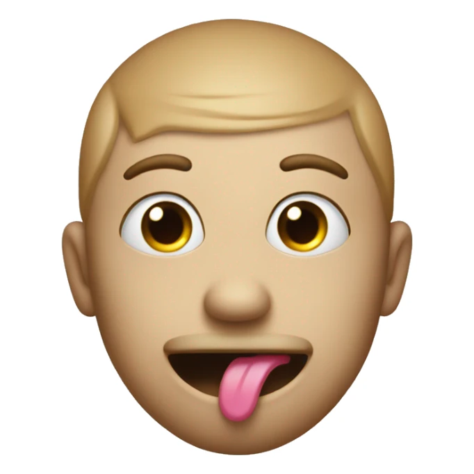 emoji with stick their tongue out with wide eye sticker