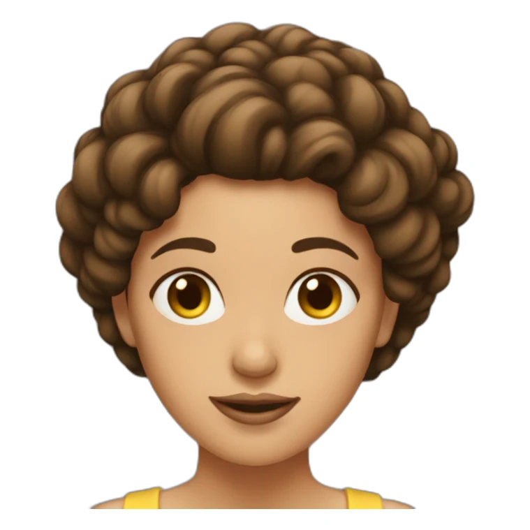 brunet-woman-with-poo-on-her-head sticker
