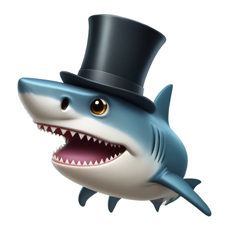 Shark with a top hat sticker