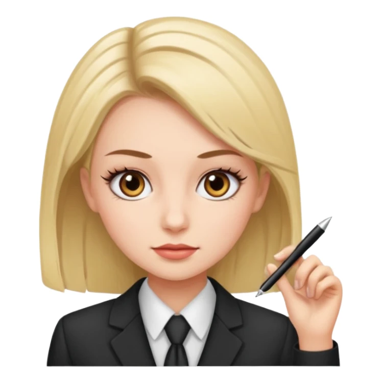girl with office clothes and long lashes sticker