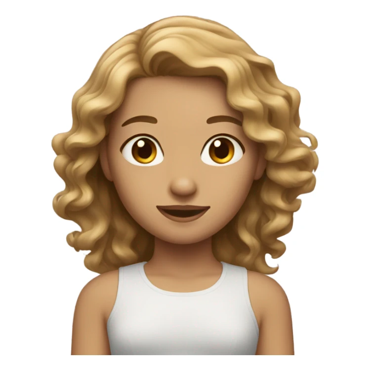 Pretty Girl with light brown wavy hair  sticker