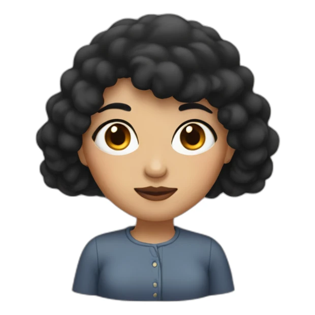 Women with mole under her right eyes and black hair sticker