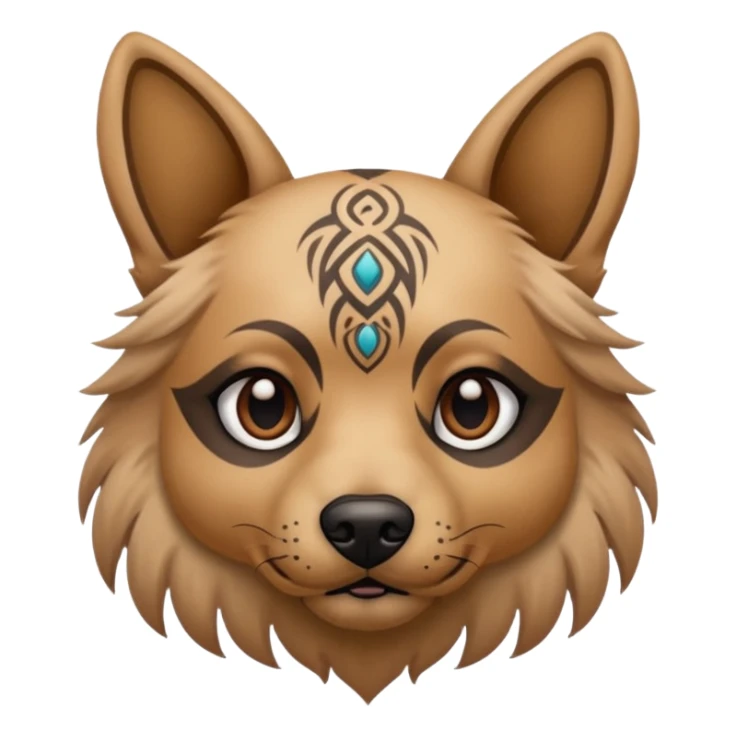 dog with face tribal tattoo sticker