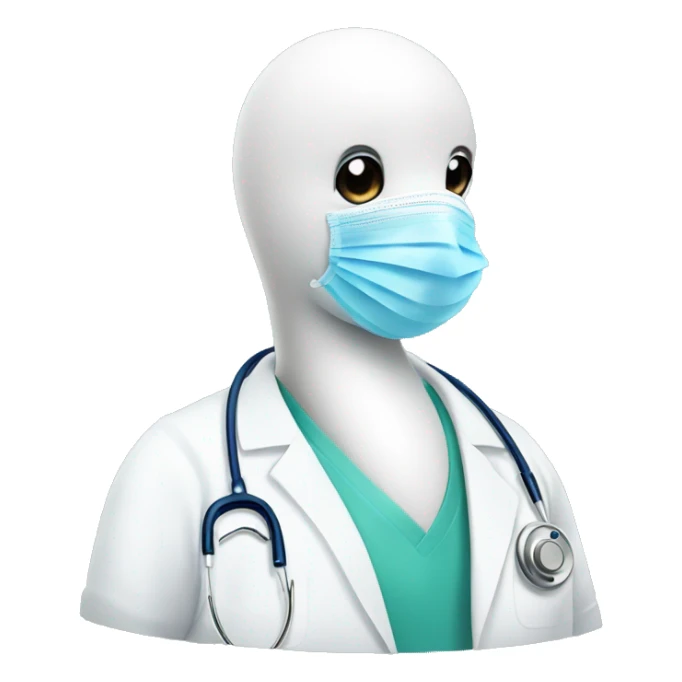a swan with a surgical mask and stethoscope  sticker