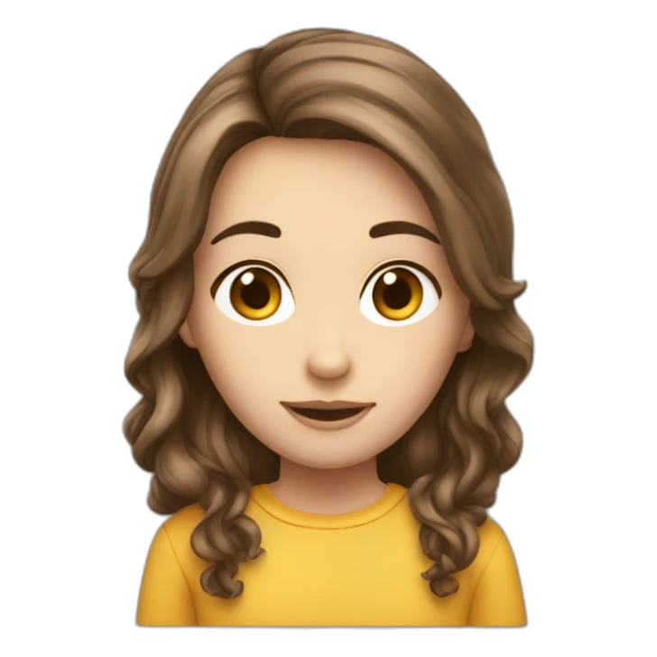 Couple blanc ado fille garçon cheveux bruns sticker