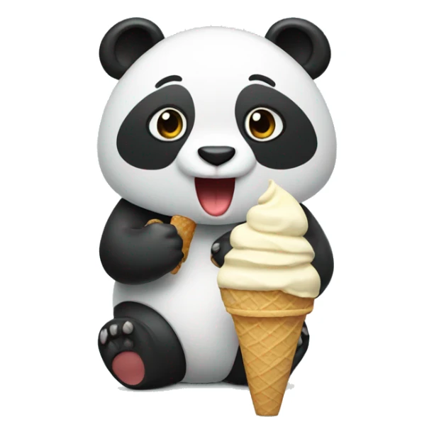 Panda eating ice cream sticker