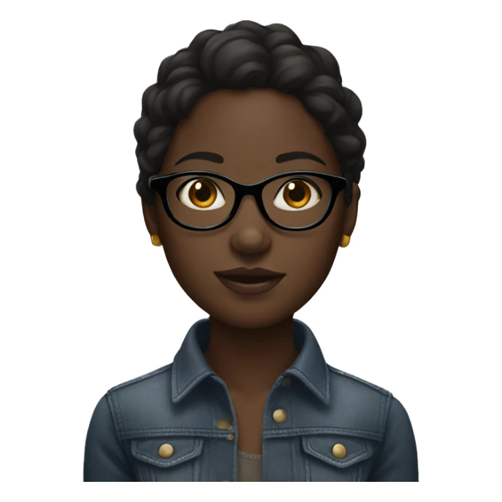 dark-skinned girl with glasses sticker