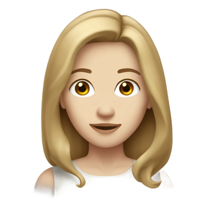 pale pretty woman with shoulder length light brown hair sticker