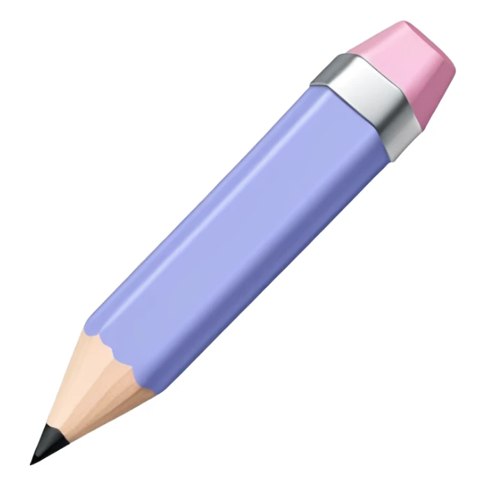 Chunky periwinkle pencil with light pink eraser, pencil emoji  sticker