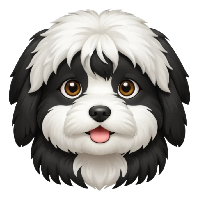 cute and bold havanese female dog black and white sticker