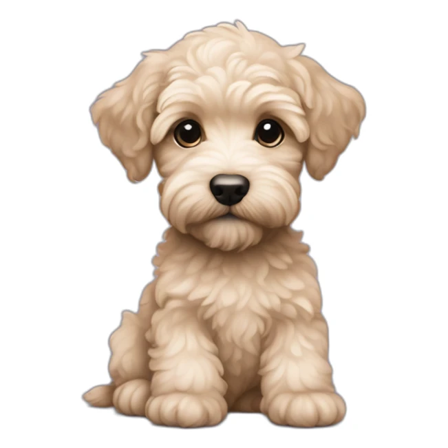 champagne coloured schnoodle puppy sticker