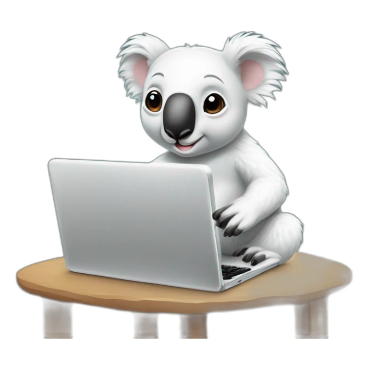koalas-wearing-square-and-white-tee-working-on-a-black-laptop sticker