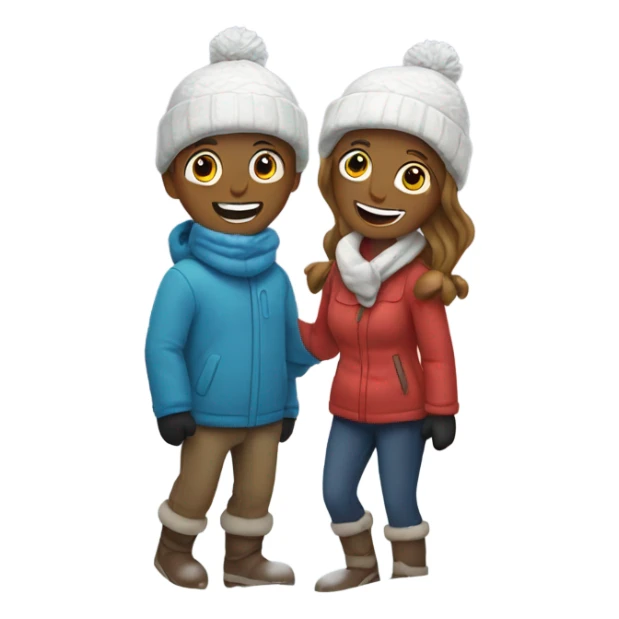Couple in the snow for Christmas  sticker