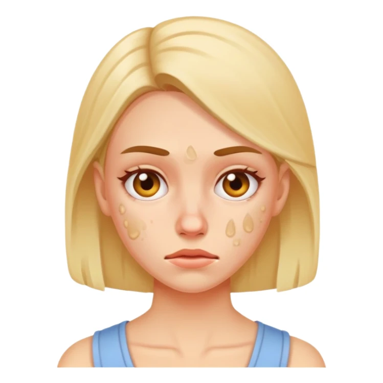 Woman with bad acne sticker