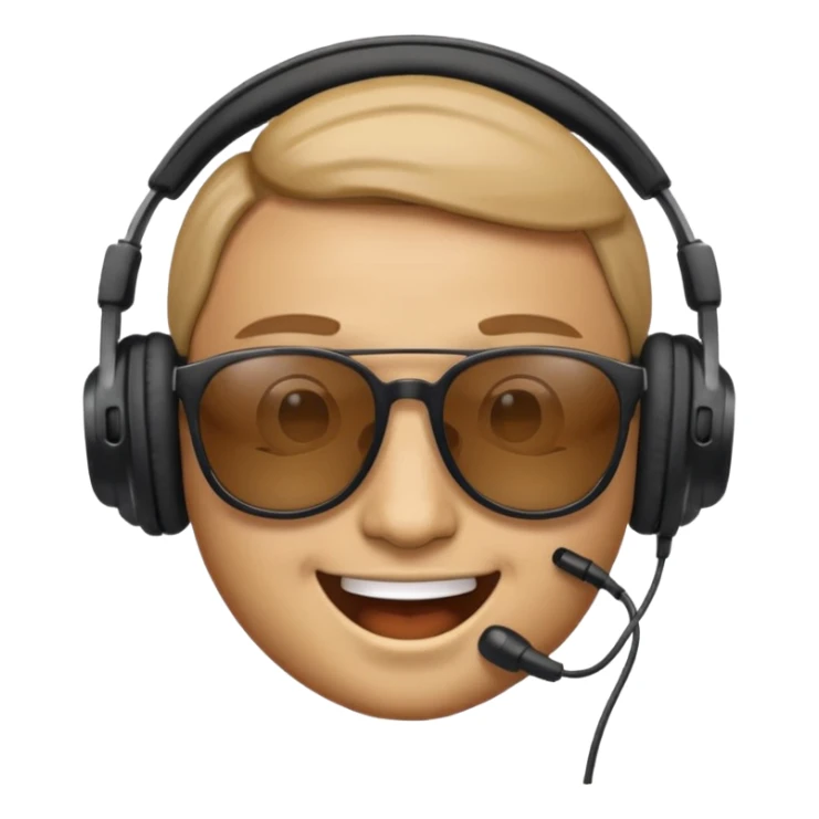 make an face emoji. I will use it for my music playlist. so make it cool and about music sticker