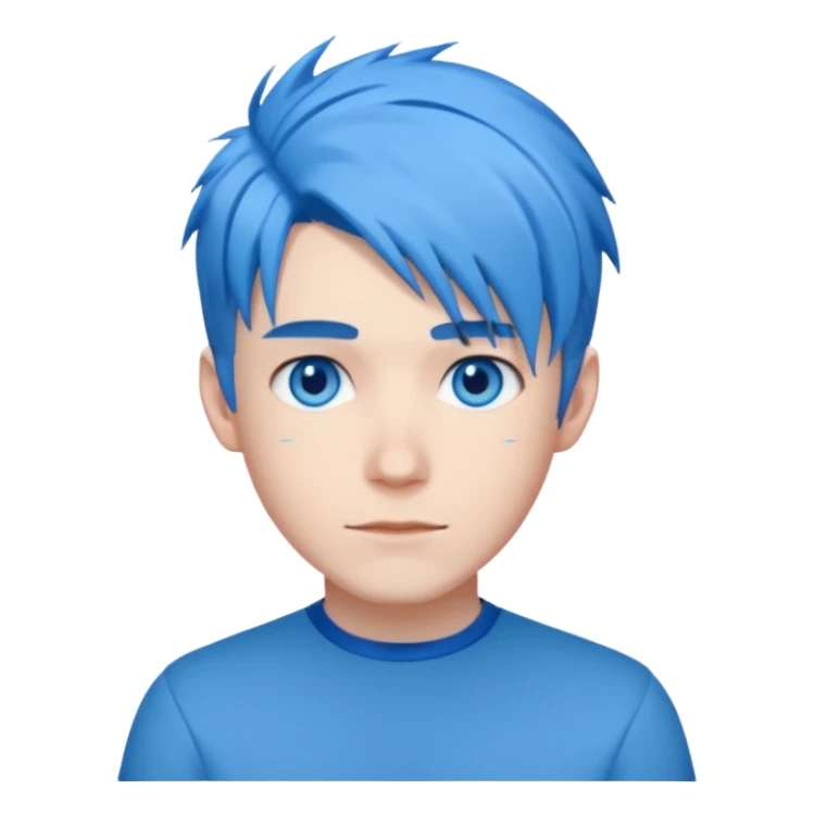DanTDM with blue eyes, blue hair sticker