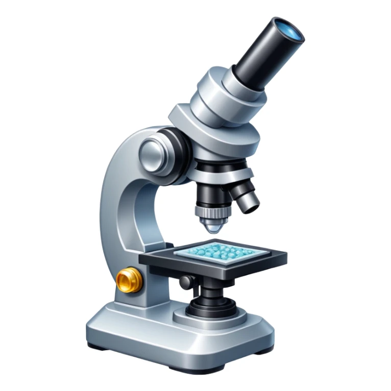 An icon featuring an electronic microscope, a metal alloy, and a crystal structure, symbolizing materials science. The design includes different materials like metals, ceramics, and polymers, alongside a stamp representing testing and quality control. Transparent background sticker