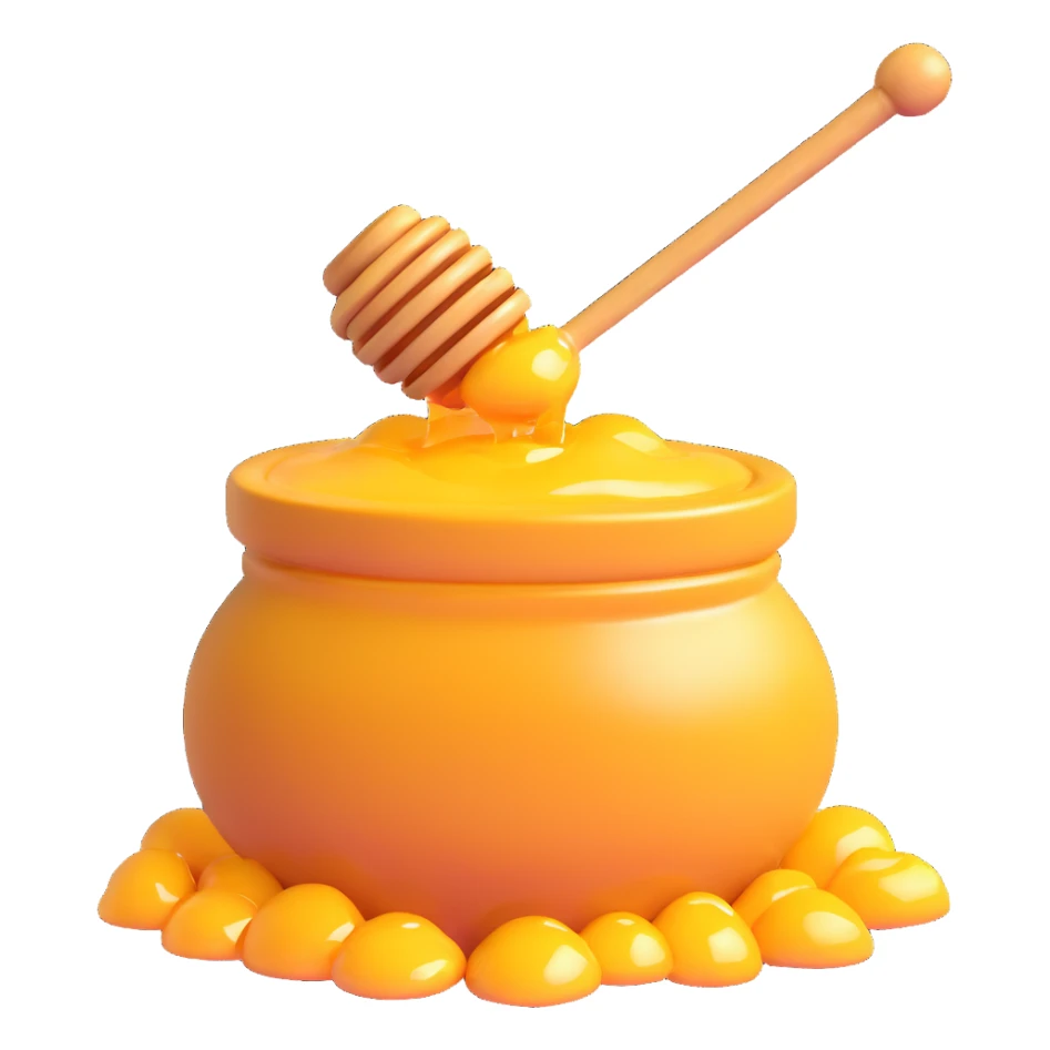 honey pot with honey overflowing sticker