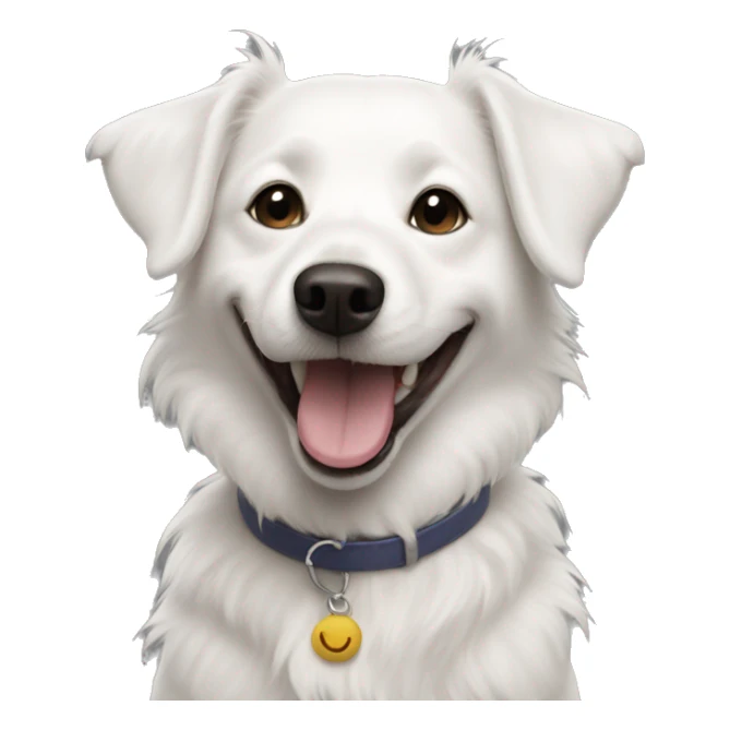 skinny smiling meme white dog  sticker
