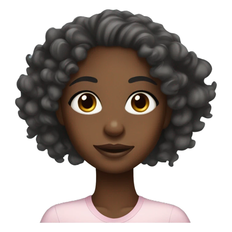 A black skin girl doing face care with curly hair with edges  sticker