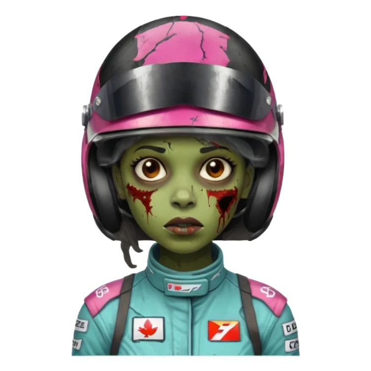 black woman zombie formlua 1 racer sticker