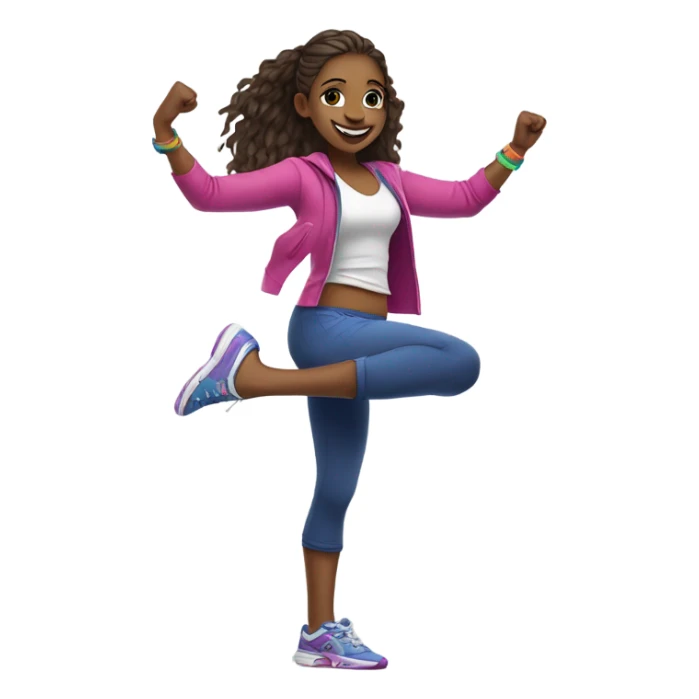 Girl dancing Zumba sticker