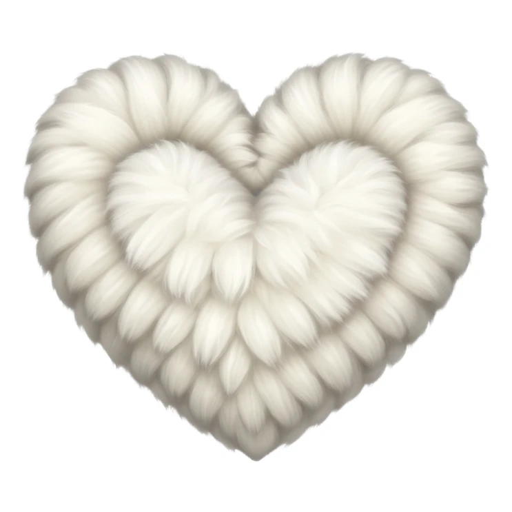 white fur heart, large clumps of wool sticker