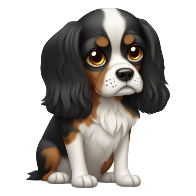 Sad king charles terrier girl sticker